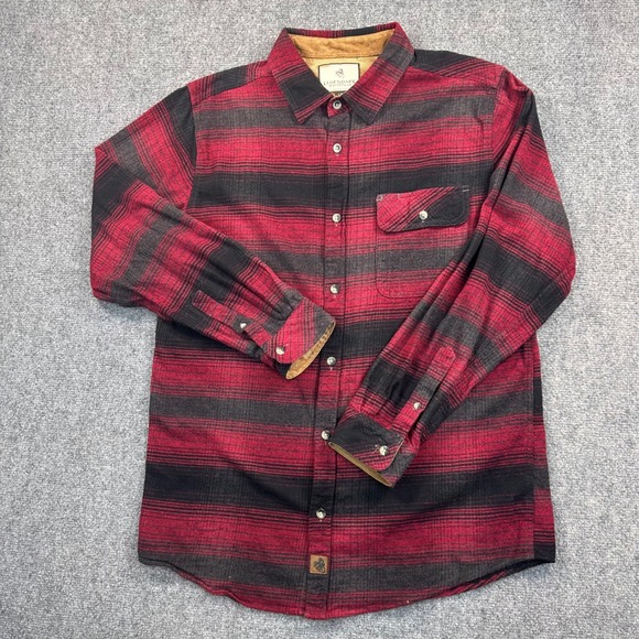 Legendary Whitetails Buck Camp Flannel Shirt Men's LT Red Black Corduroy Cuff - Picture 2 of 14